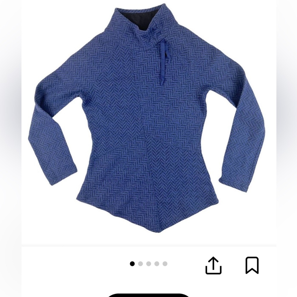 prAna Mattea Blue Purple Wool Blend
Herringbone Turtleneck Sweater size large